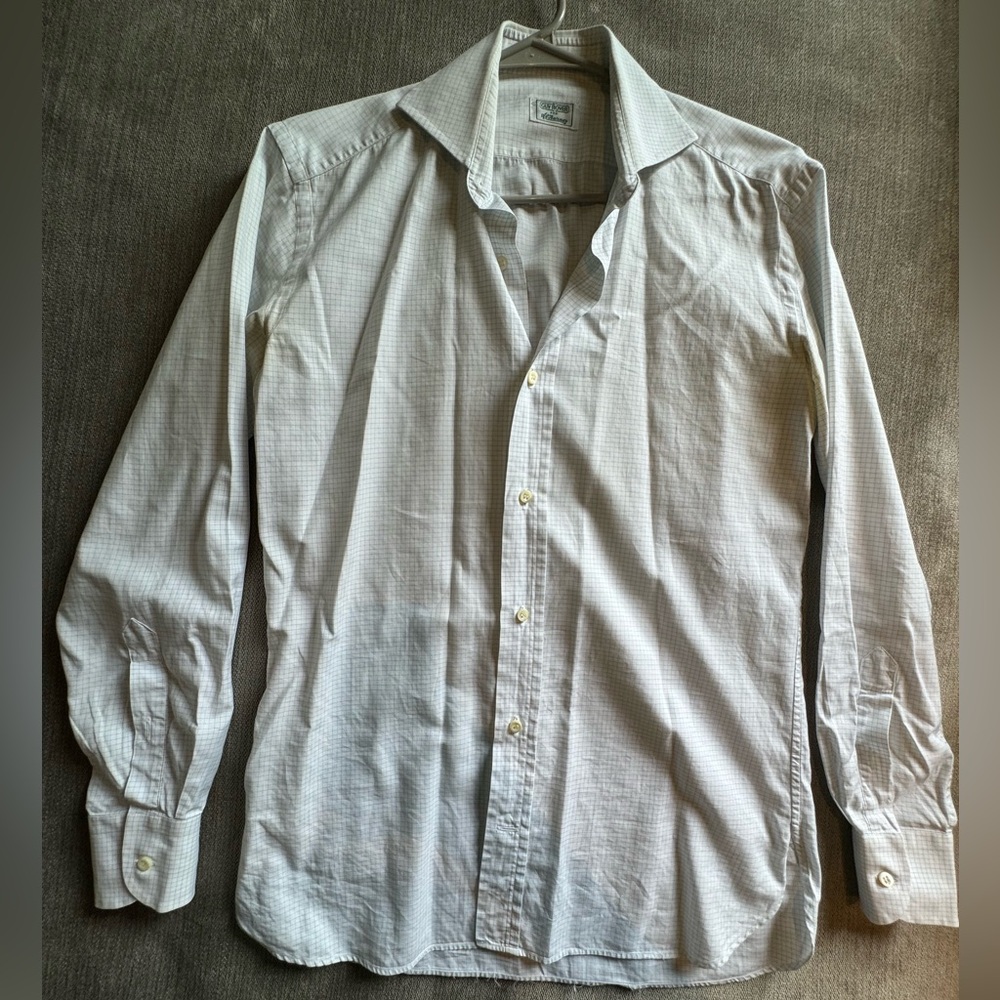 White/light blue box pattern button down from Guy Rover.